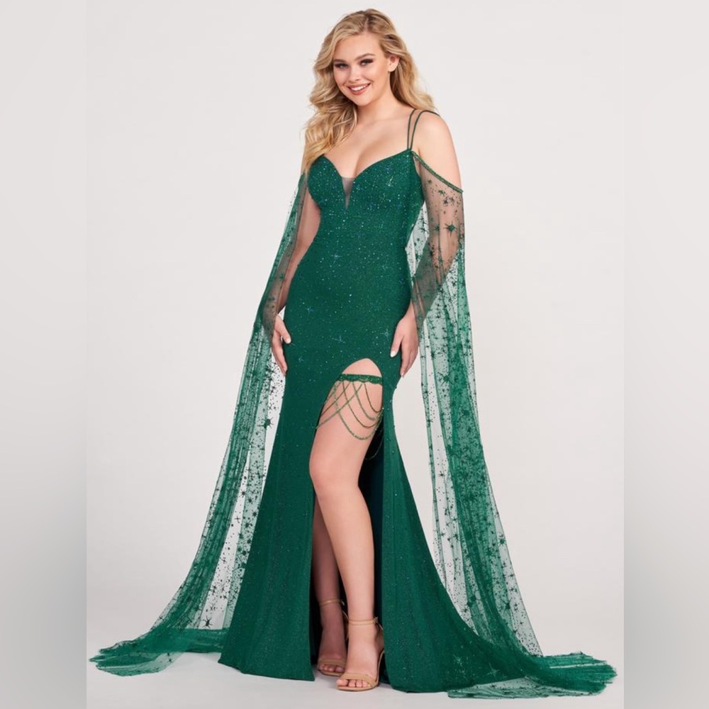 ELLIE WILDE LONG STAR CAPE PROM DRESS EW34024